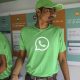 Man wearing whatsapp tshirt