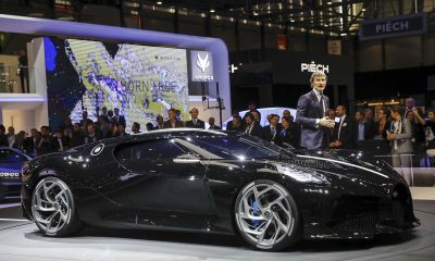 Stephan Winkelmann, chief executive officer of Bugatti Automobiles SAS, introduces the Bugatti La Voiture Noire ultra luxury automobile