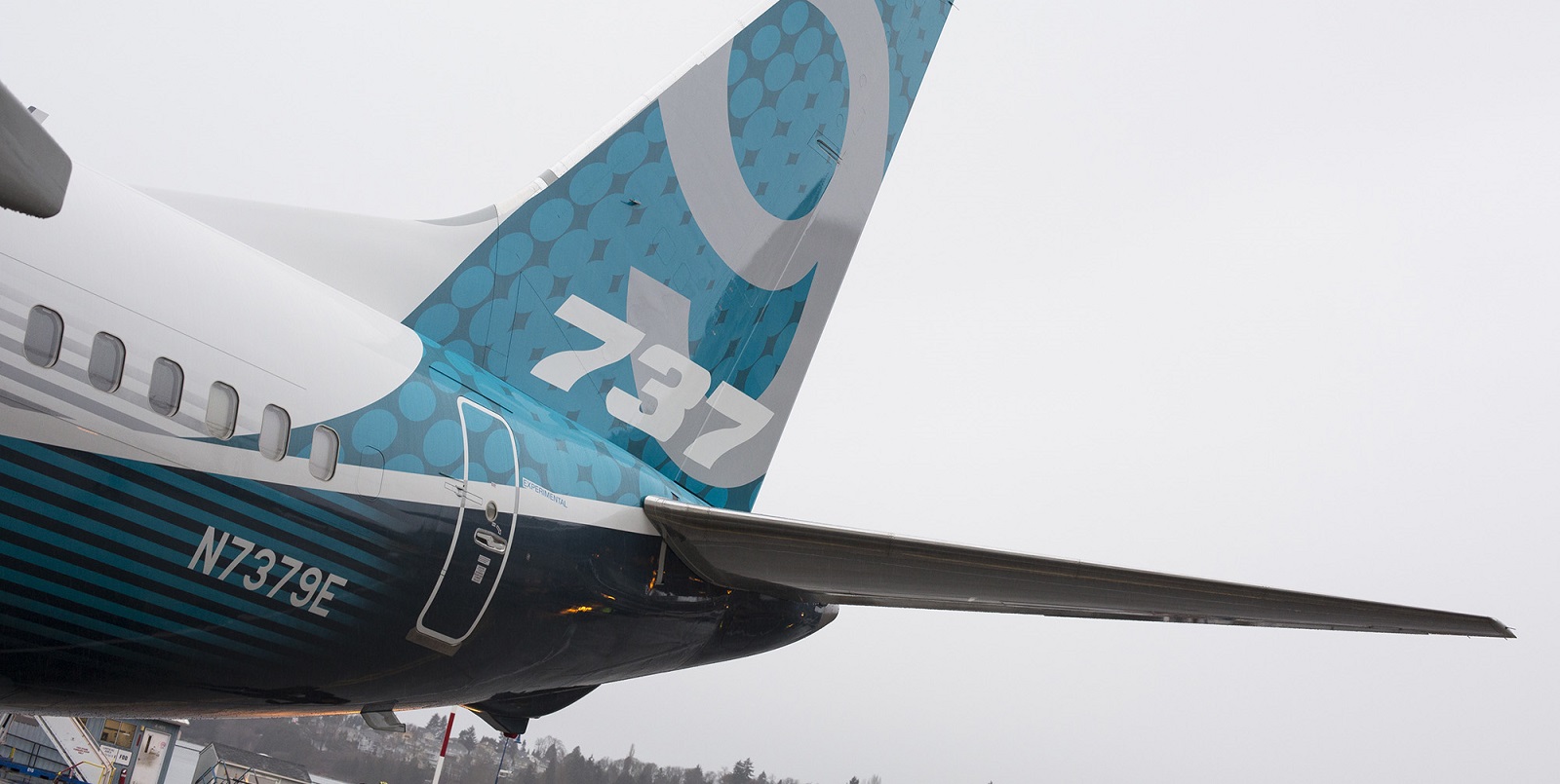 The tail of a Boeing Co. 737 Max 9