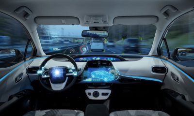 futuristic image of autonomous car; robocar