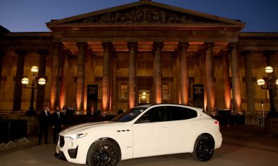 Maserati parked outside london's british museum at fashion for relief