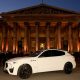 Maserati parked outside london's british museum at fashion for relief