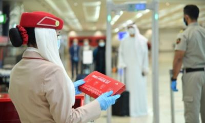 Emirates has introduced complimentary hygiene kits to be given to every passenger upon check in at Dubai International Airport and on flights to Dubai. These kits comprise of masks, gloves, antibacterial wipes and hand sanitiser.