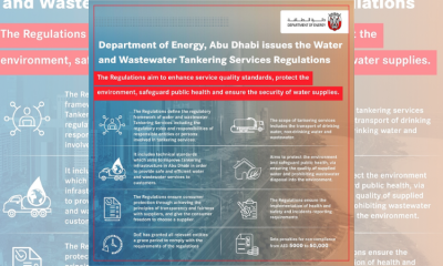 Abu Dhabi Department of Energy issues Tankering Regulations for water tanker and wastewater services